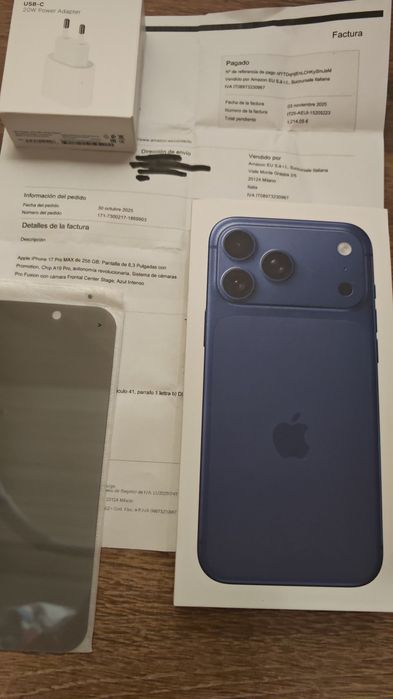 iPhone 17 Pro Max 6.9" 256GB Deep Blue  Selado Com Garantia  Aceito R