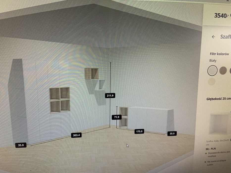 Meble biale ikea dab eket komoda polki szuflady regal