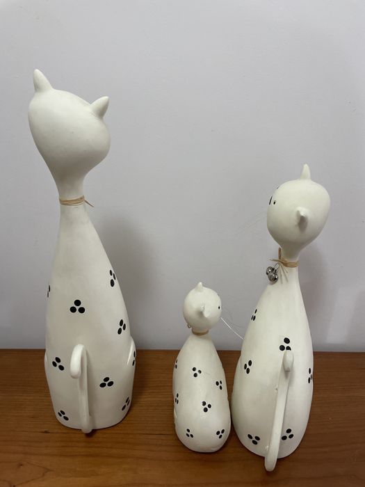 Familia Gatos ceramica decoraticos e suportes livros gatos
