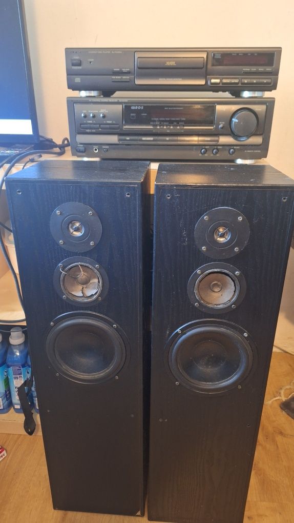 Technics SA-EX100 wzmacniacz +Odtwarzacz CD SL-PG380A +  Kolumny A.R.E