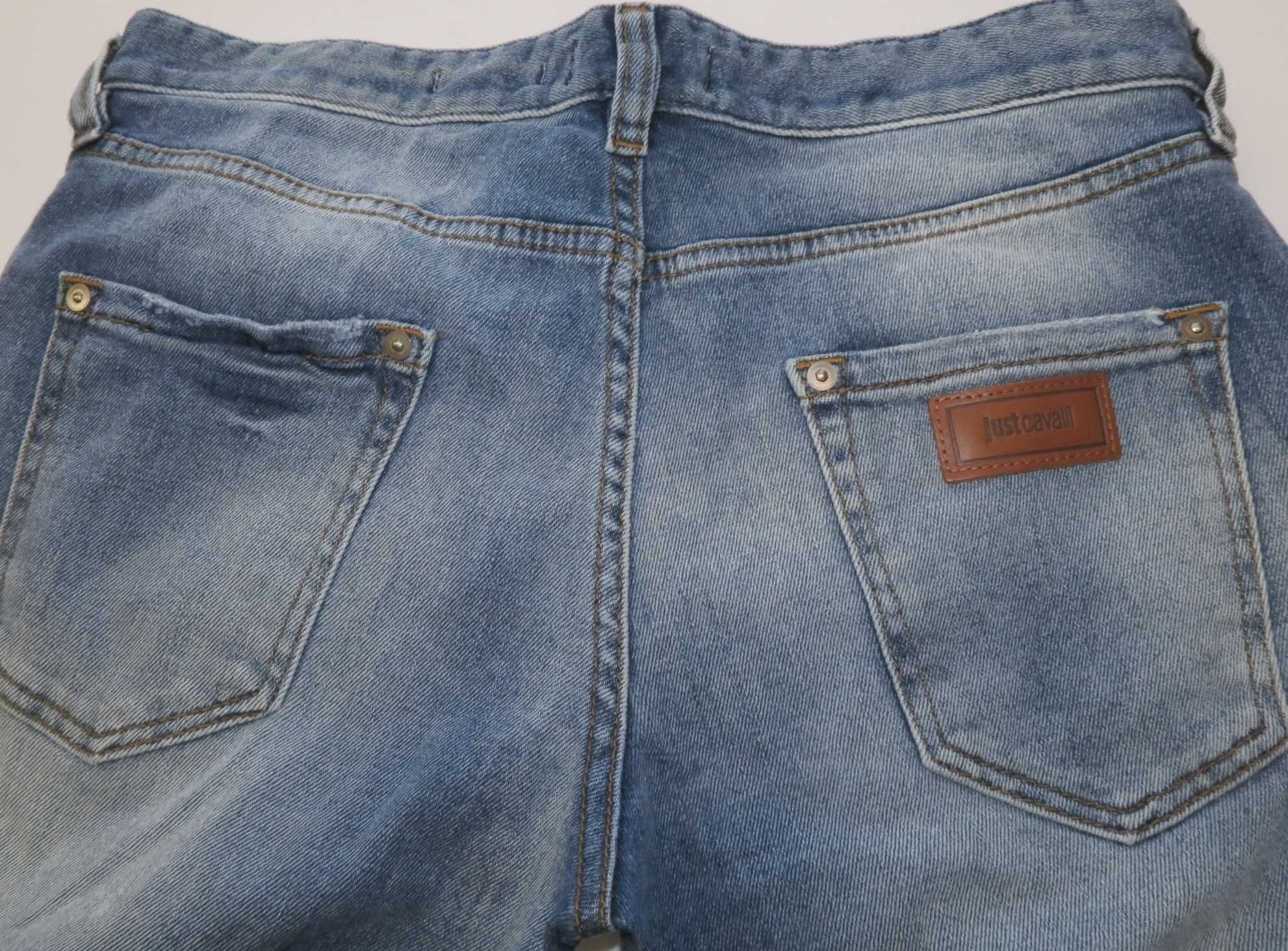 Just Cavalli spodnie jeansowe z dziurami slim 30