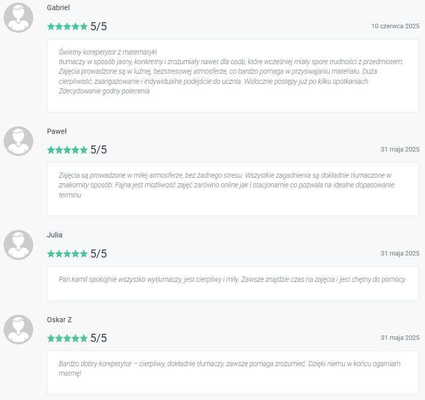 Korepetycje z Matematyki (matura/szkoła średnia/podstawowa)