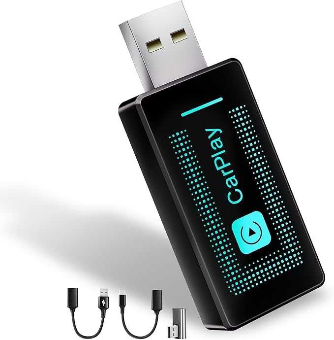 Bezprzewodowy adapter Carplay do iPhone'a, upgrade 2024, USB CarPlay