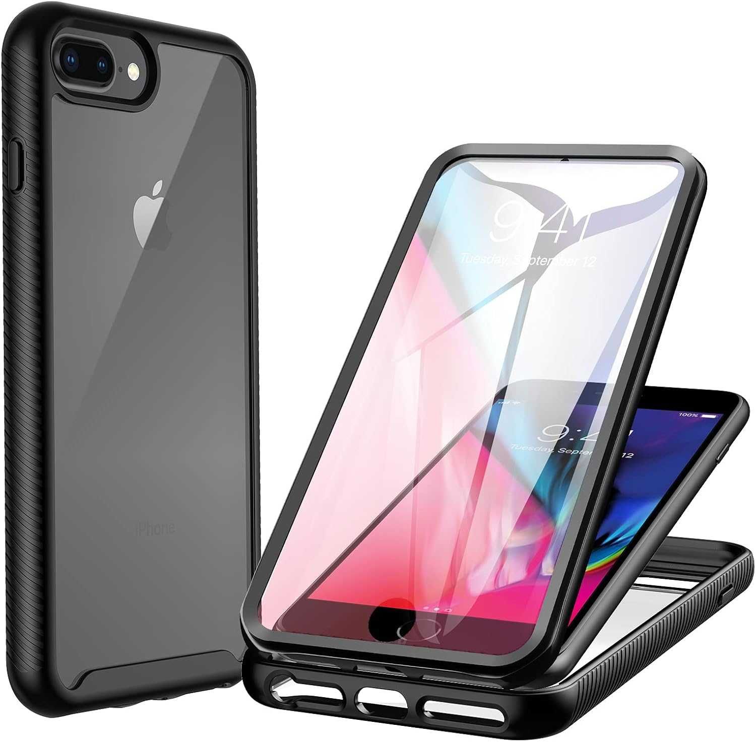 CENHUFO etui do iPhone 8 Plus/ 7 Plus/ 6s Plus / 6 Plus 360 pancerne