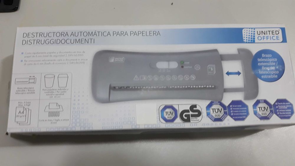 Trituradora de papel - Nova a estrear (Em oferta)