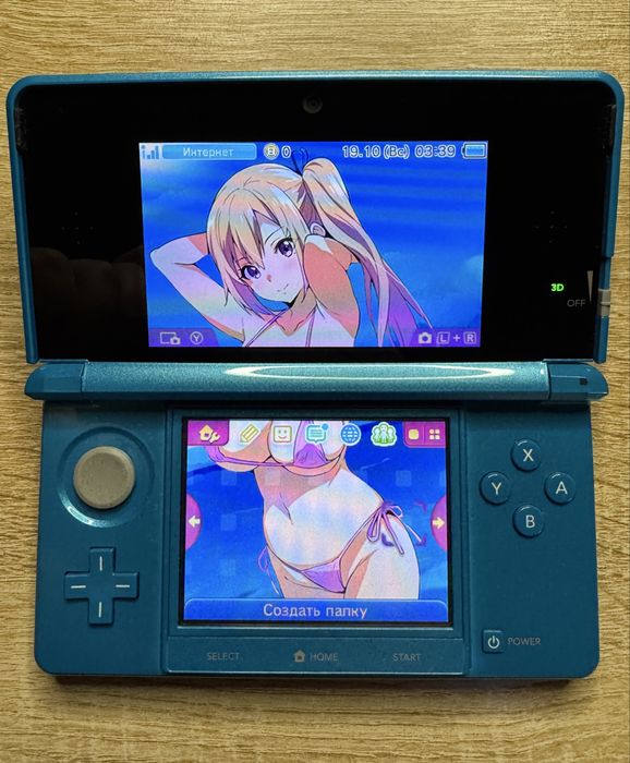 Портативная игровая приставка консоль Nintendo 3ds light blue 32gb