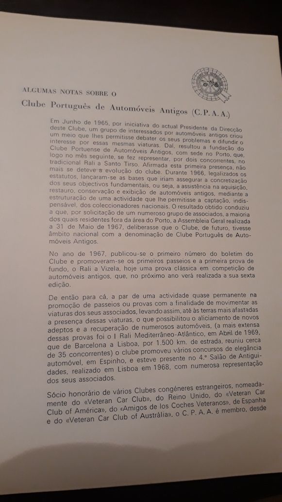 Revista da 1 exposição automóvel antigo.