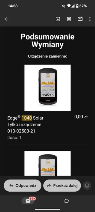 Garmin 1040 SOLAR - nowy