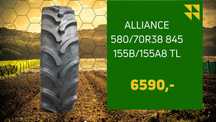 NOWA OPONA ALLIANCE 580/70R38, 845 155B/155A8 TL opony Alliance