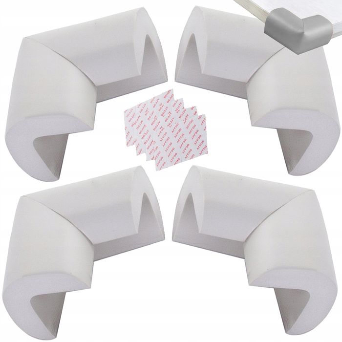 Narożniki piankowe osłona na rogi meble kanty mebli szare przylepce x4