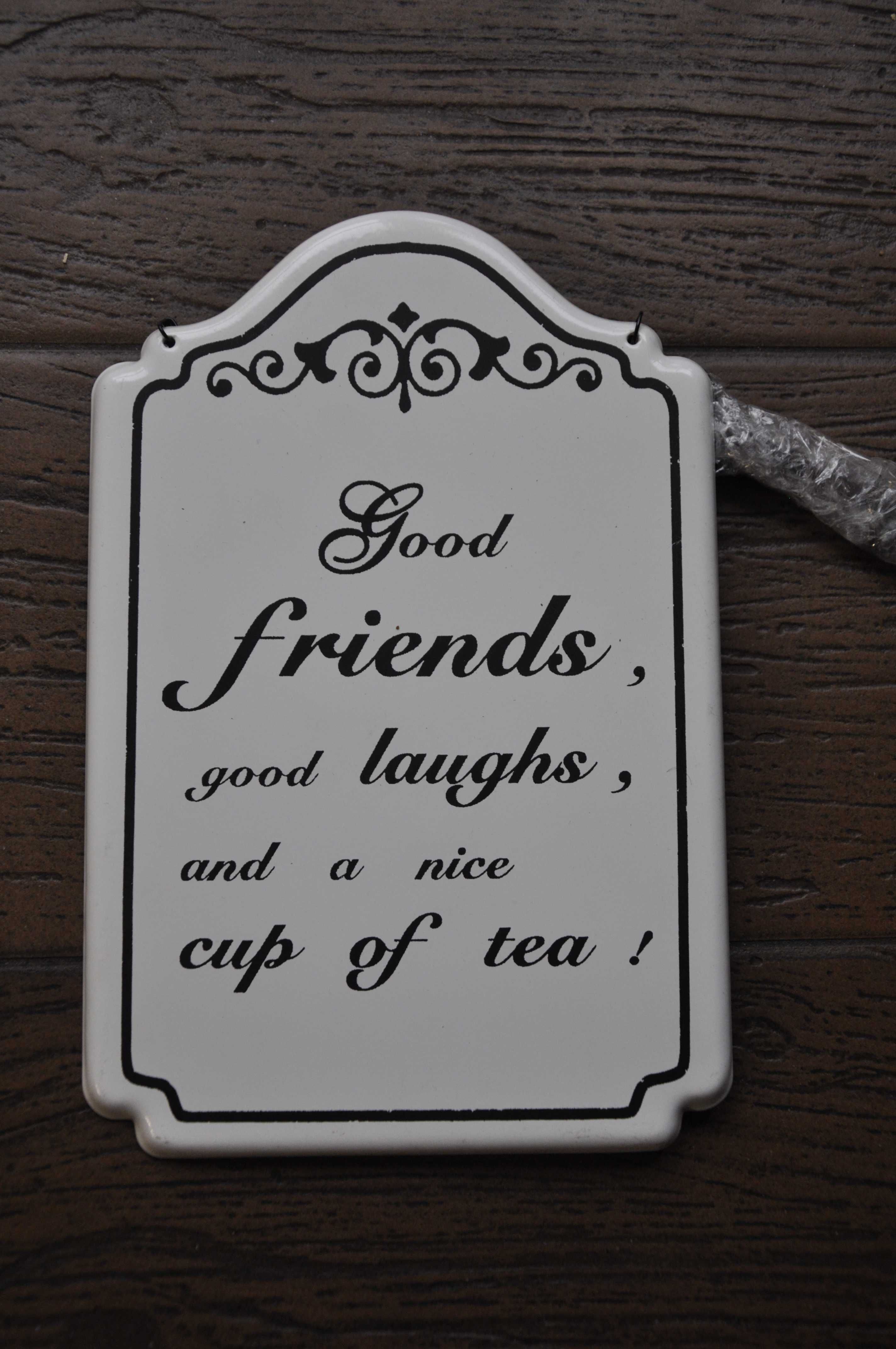 metalowy obrazek prezent good friends,good laughs,