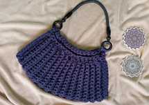 Torebka Hand Made rękodzieło włóczka Boho Hippie art retro vintage