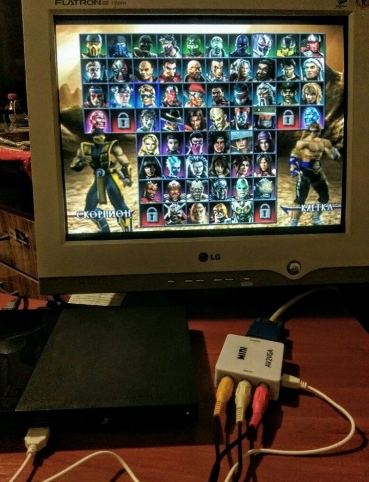 НОВЫЙ AV to VGA адаптер/переходник/конвертер видео 3RCA(тюльпаны)в ВГА