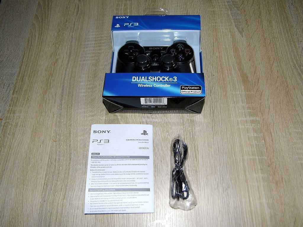 Nowy pad czarny do konsol Sony PlayStation 3 + kabel USB do ładowania