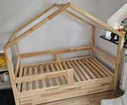 Łóżko dziecięce domek HouseBed Luletto z barierką i z szufladą. 160x90