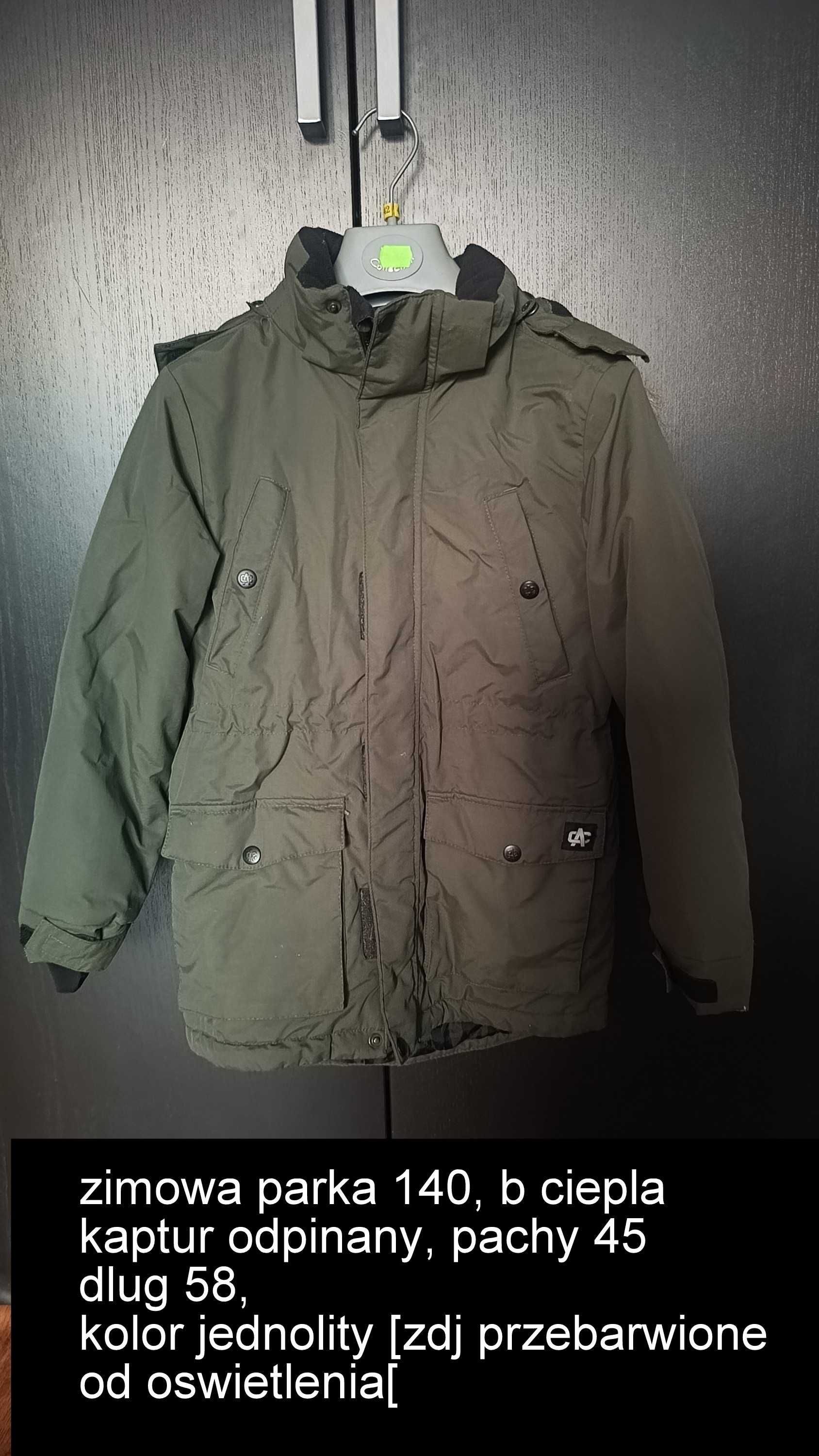Zimowa parka kurtka chłopięca 140 khaki