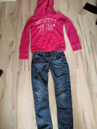 Spodnie i 2 bluzy dla dziewczynki roz. 134