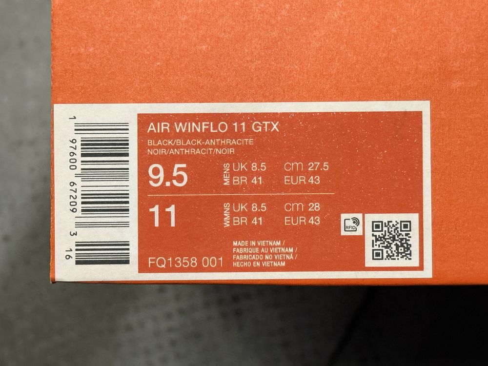 Кроссовки Nike Air Winflo 11 GORE-TEX | 9.5 US / 43 EUR | FQ1358 001