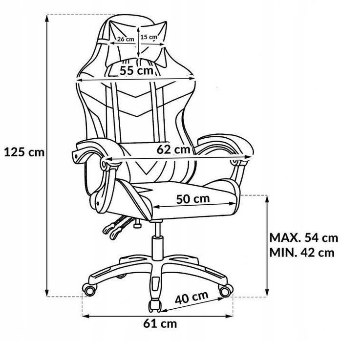 NOWY Fotel Dla Gracza Gamingowy Krzesło Ergonomiczne Do Biurka Pracy