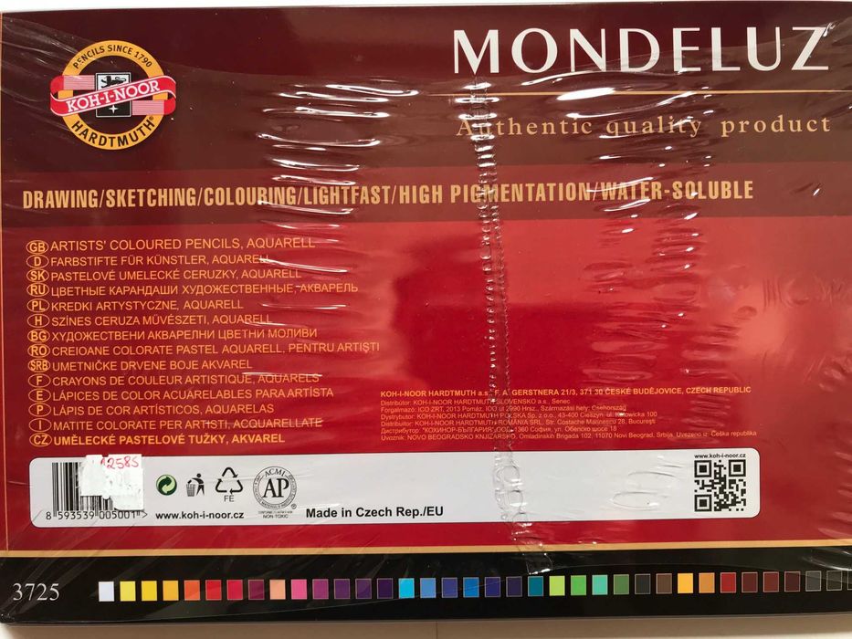 Kredki akwarelowe Mondeluz, KOH-I-NOOR, 36 kolorów, opak. metal