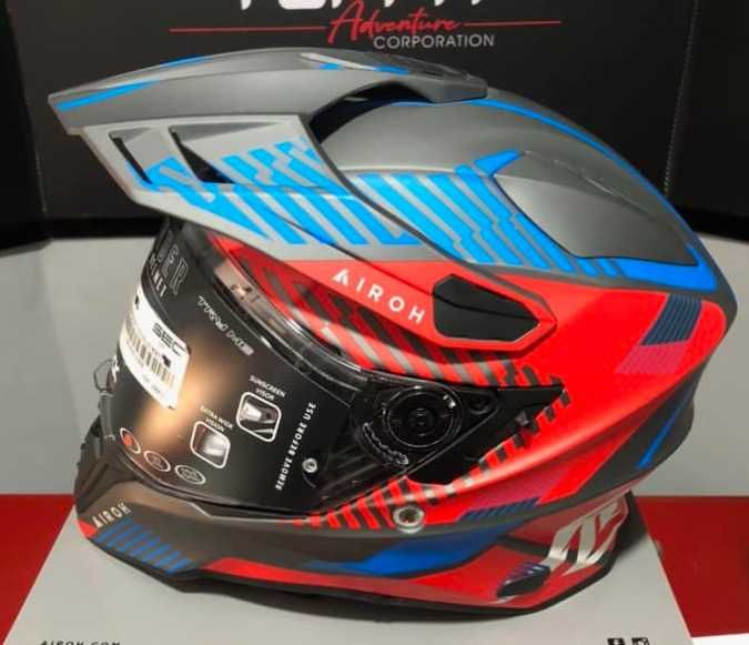 Capacete NOVO Airoh Commander Verm/azul Matt (46% DESCONTO) Tam S
