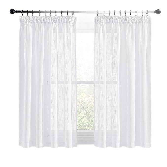 zasłona lniana firana 145x140 biała