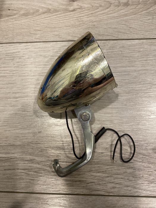 Lampa przód retro chrom klasyczna dynamo żarówka