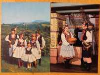 Pocztówka Folklor Ziemia Krakowska Ziemia Limanowska stroje okres PRL