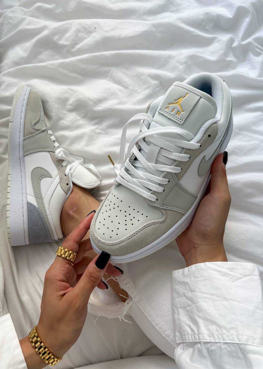 Кроссовки Nike Air Jordan 1 low grey / Аир джордан серые 37 38 39 40