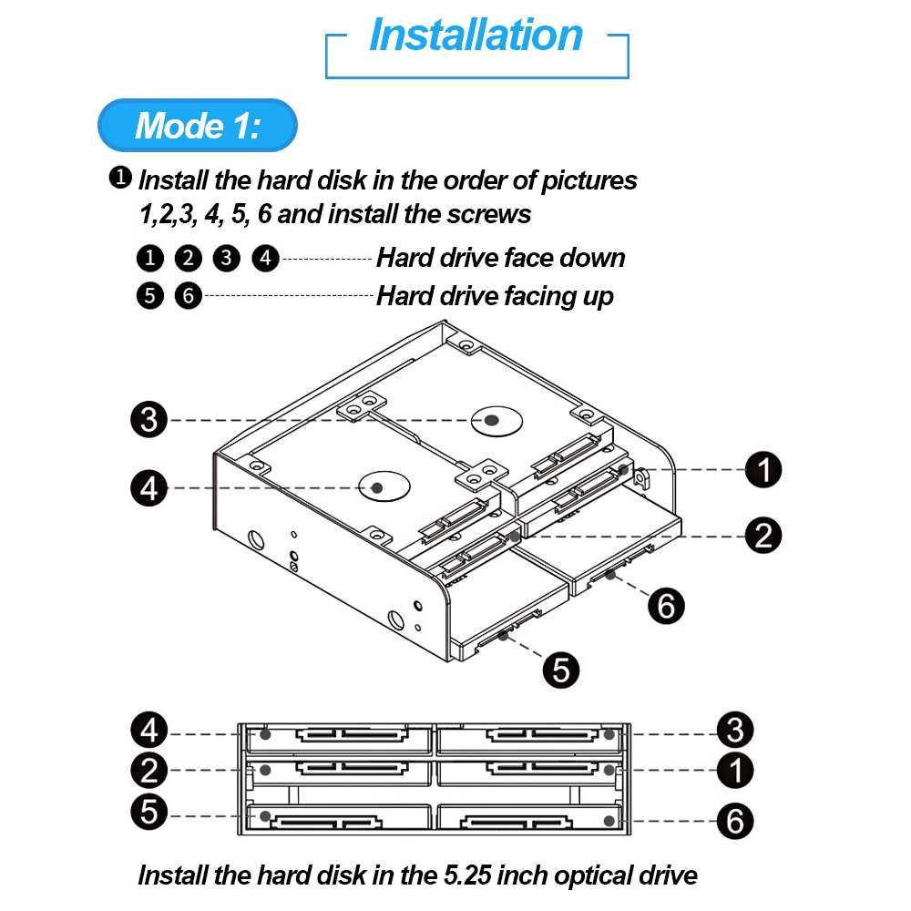 Adapter Zatoki 5,25 do 4 X 2,5 12,7 Mm Sata na Dysk Twardy w slot DVD