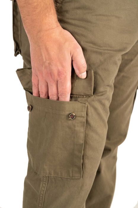 Calças "Cargo" em algodão de alta qualidade