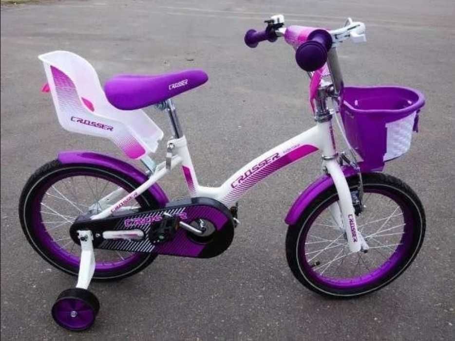 Детский велосипед для девочек Kids Bike Crosser-3 с корзинкой