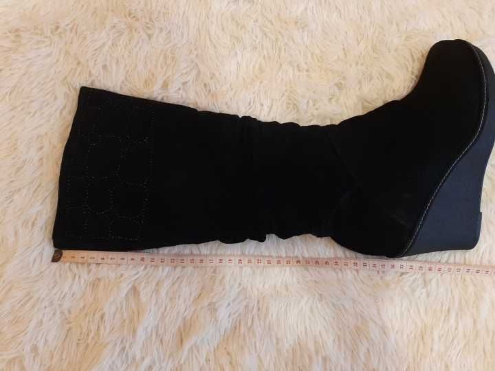 Женские  сапоги из натуральной замши на цигейке р.38
