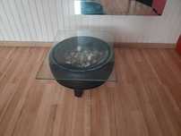 Mesa de vidro com pneu bom estado