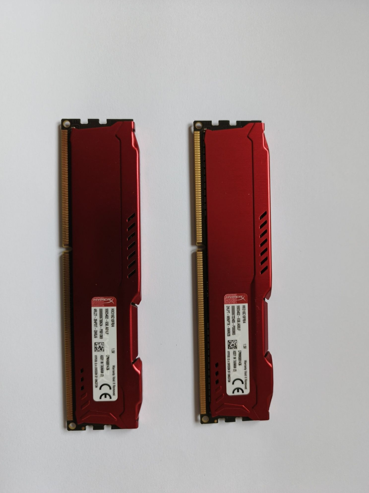 Hiperx fury 2x4GB 1600MHz Cl10 Fury DDR3 red