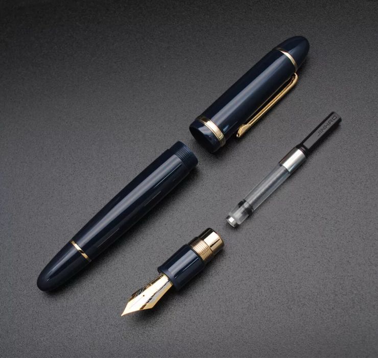 Caneta de aparo Jinhao, em acrilico, marinho Vendida, nova