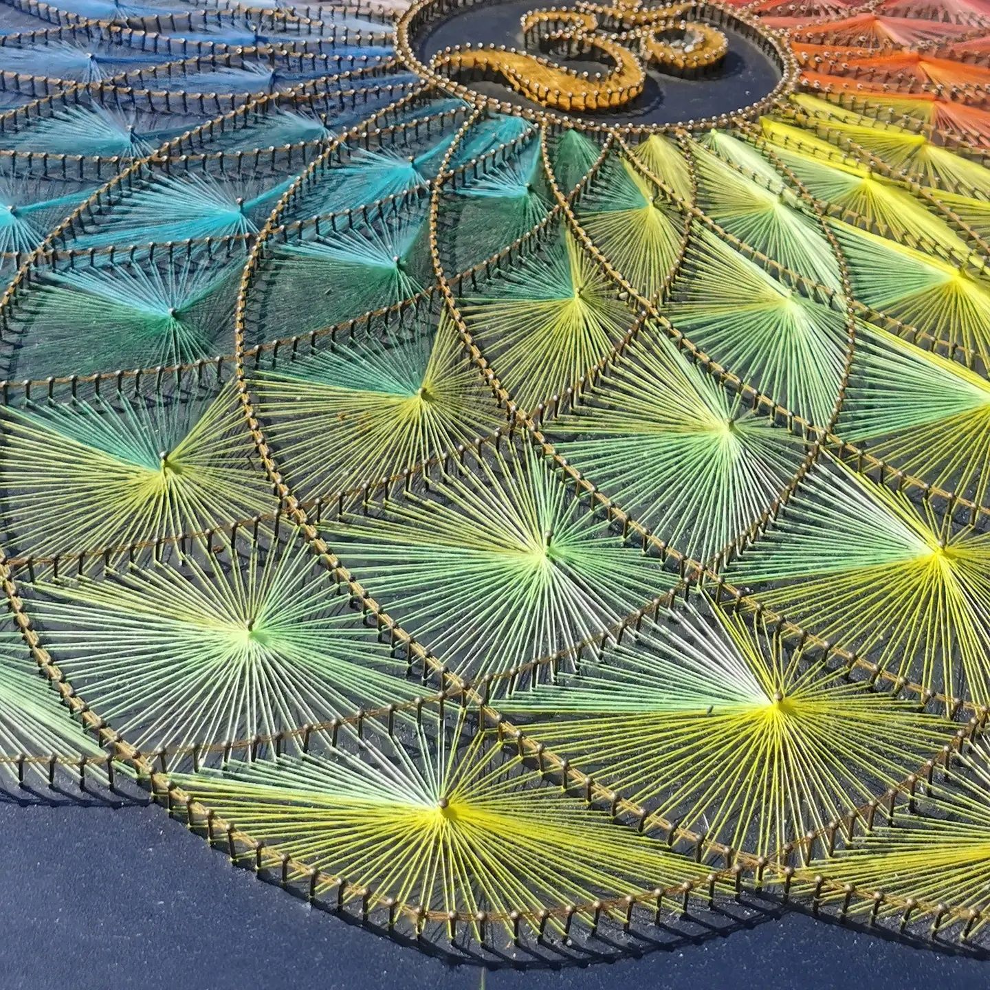 Przepiekna Mandala 100x100 Doskonala dekoracja studia Yogi stringart