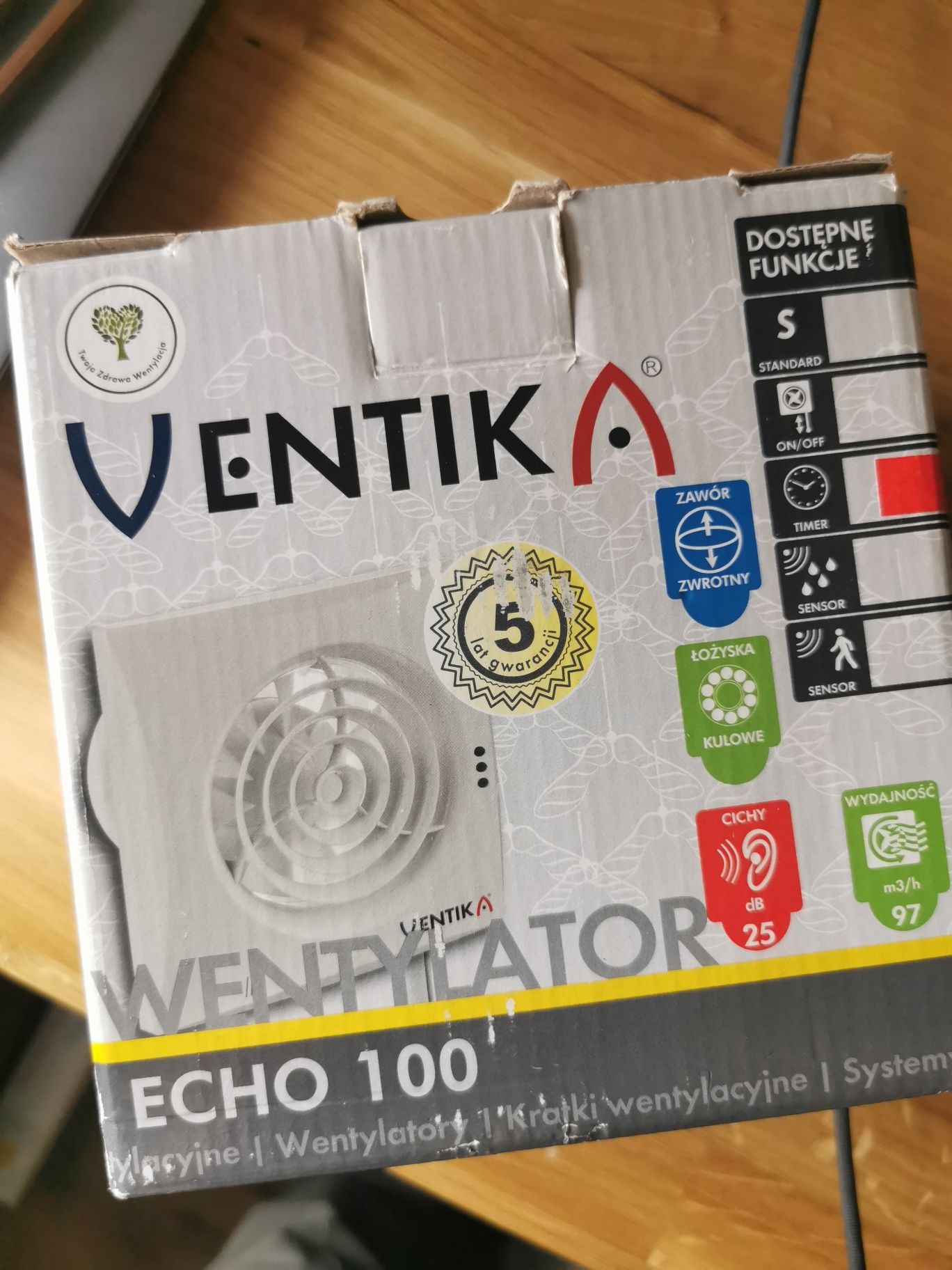Wentylator Ventika Echo 100 QWC
