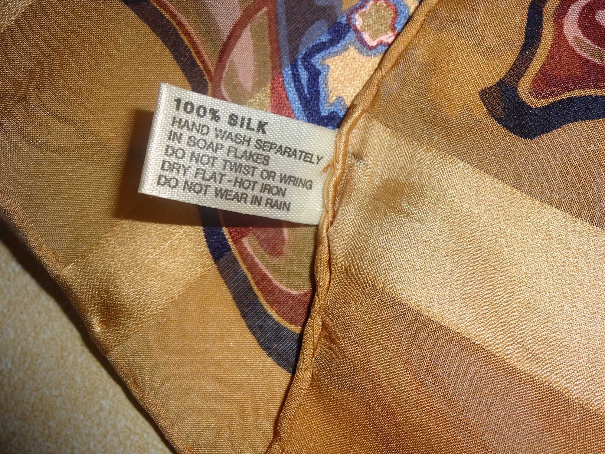 JACQMAR of London 100% SILK jedwabny rolowany szal szalik apaszka