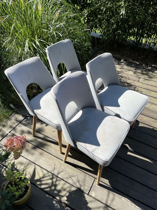 Krzesła muszelki 4 sztuki klasyk prl vintage