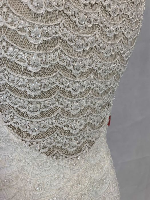 Nowa z metką zjawiskowa suknia ślubna rybka 38 M ivory prosta syrenka