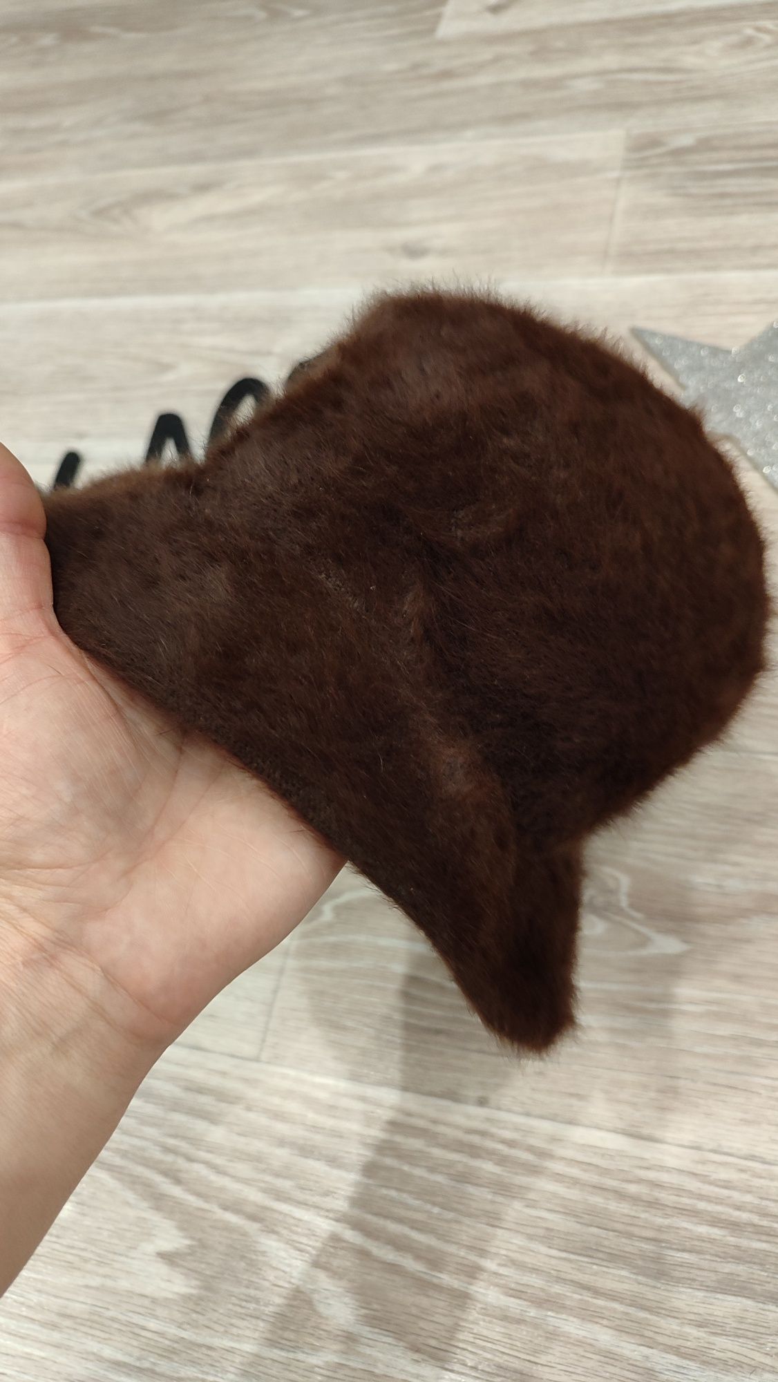 Капелюх Шапка жіноча ангора Kangol коричнева,