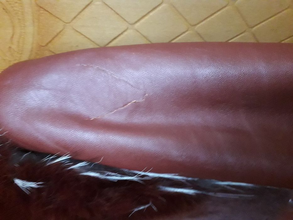 Шкіряне пальто з натуральним хутром