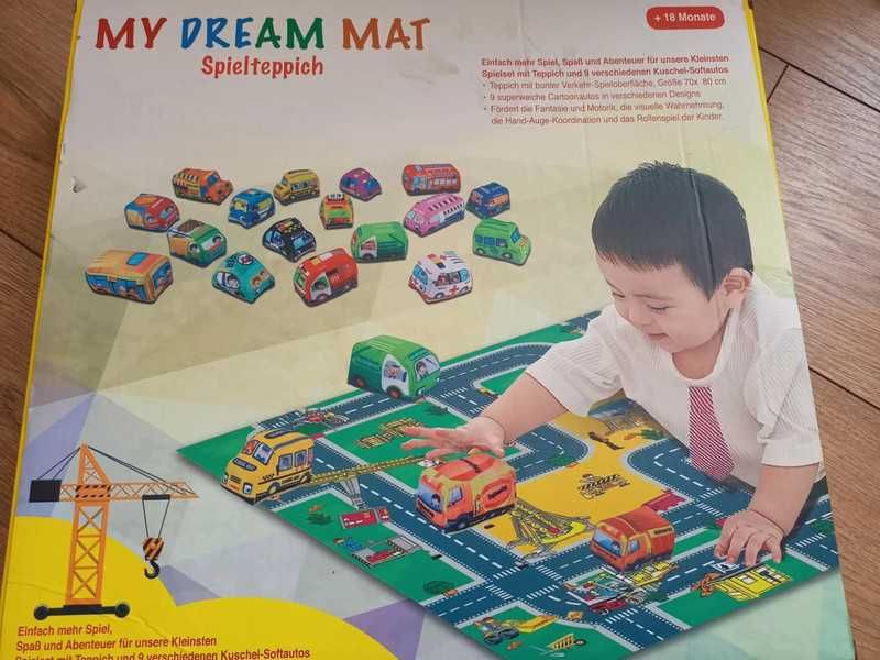 Dywanik mata dla dzieci ulica z ulicami samochodziki dywan prezent