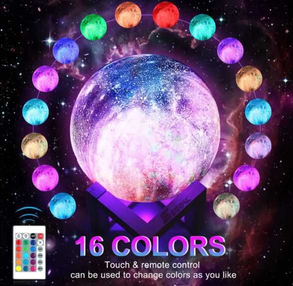 Настольный ночник Оригинал с пультом 3D Космос Moon-light Lamp.