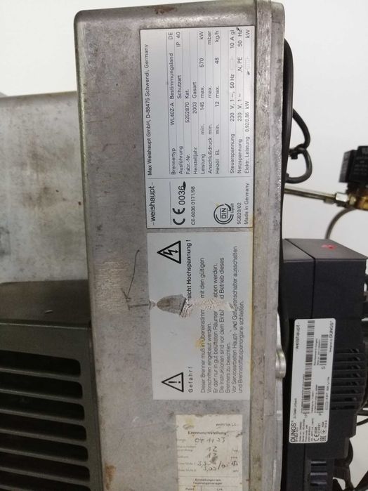 Palnik Weishaupt WL 40 Z-A 145-570 kW olejowy dwustopniowy