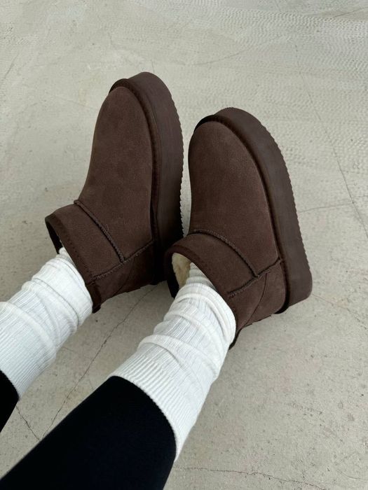 НОВИНКА! Ugg ultra mini platform dark chocolate suede 36 37 38 39 40