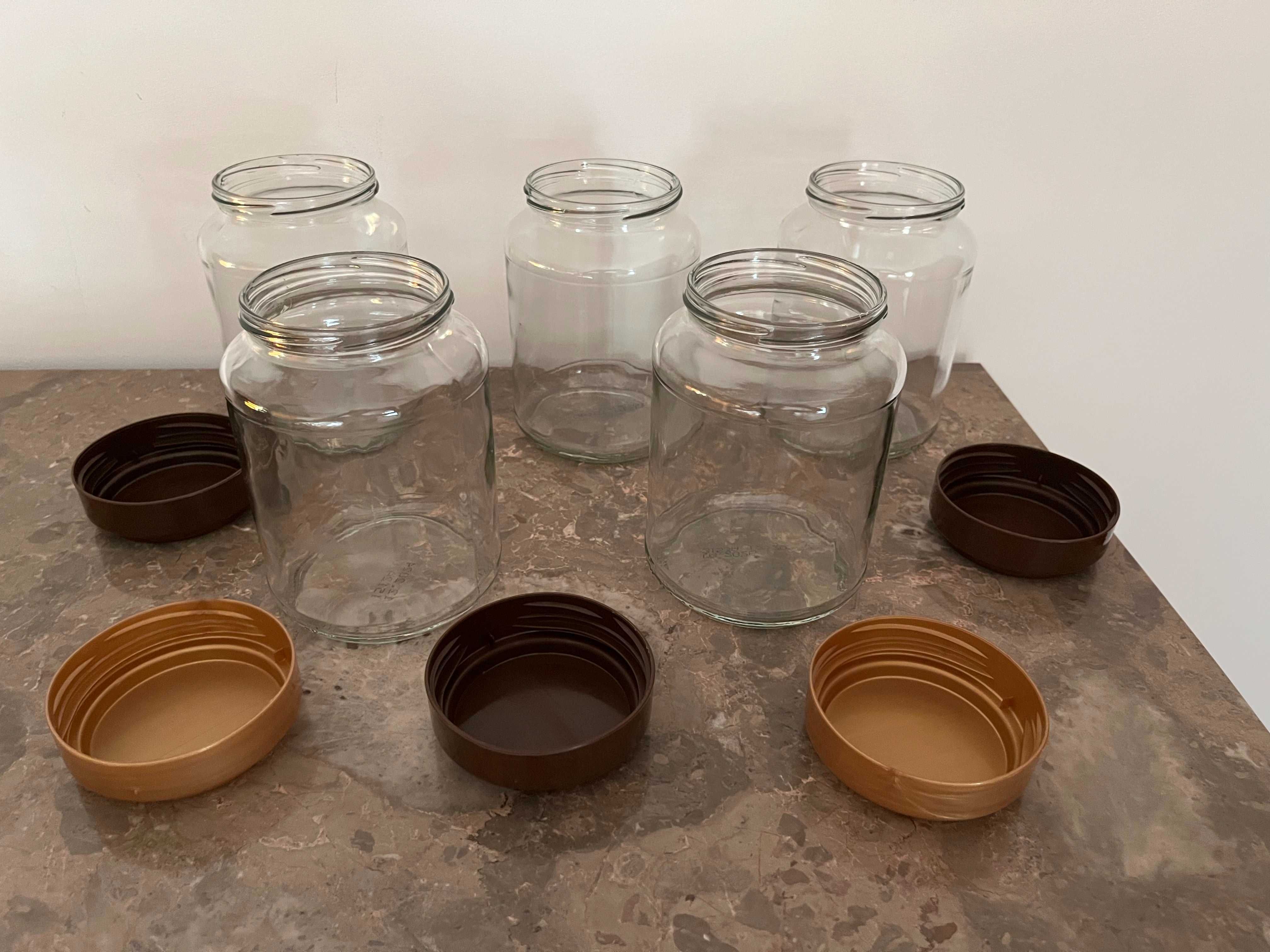 Conjunto de 5 frascos de vidro