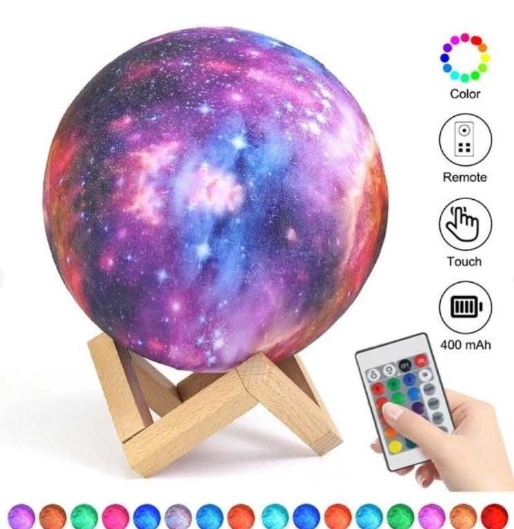 Светильник 3D Moon Lamp ночник космос 15 см с пультом. LK-2303-104