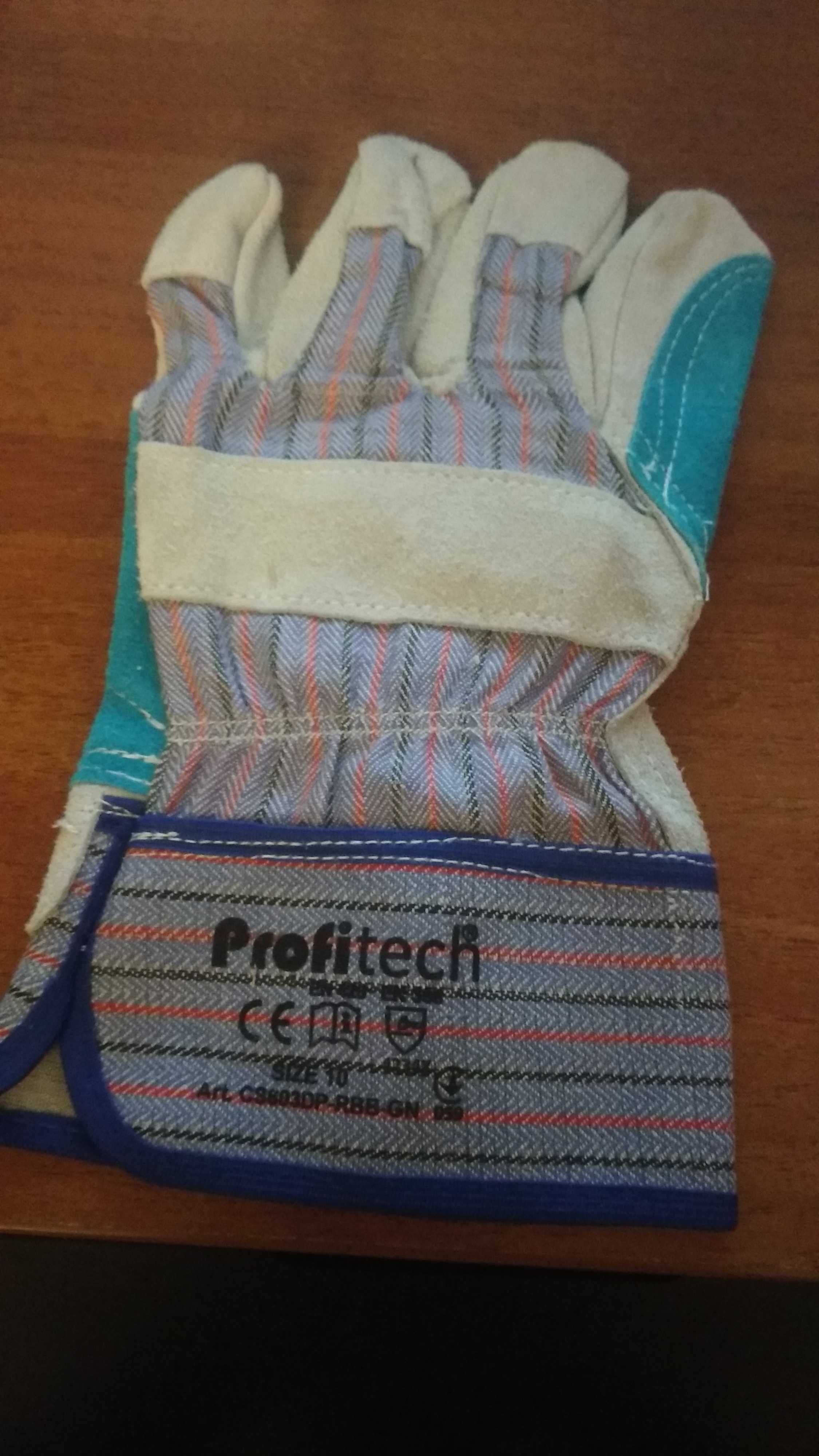 Рабочие перчатки кожаные Х/Б/спилок усиленный налад. Profitech CS603DP